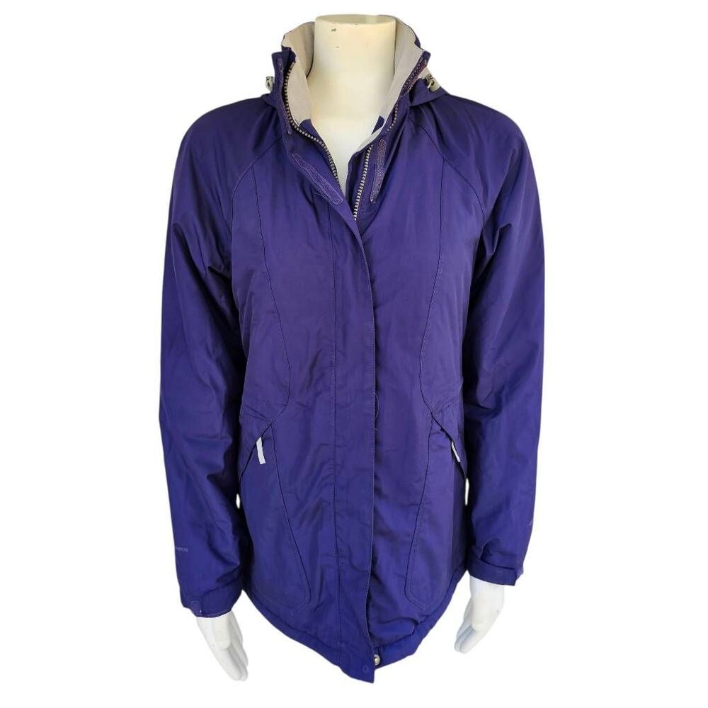 Eddie Bauer WeatherEdge Women’s Waterproof Jacket Purple Hooded Insulated Size S